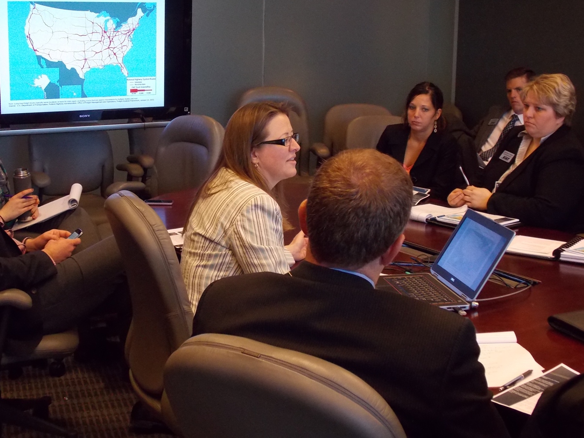 Caitlin Rayman, Federal Highway Administration (FHWA) Freight Director, meets with the IALP Class of 2016.