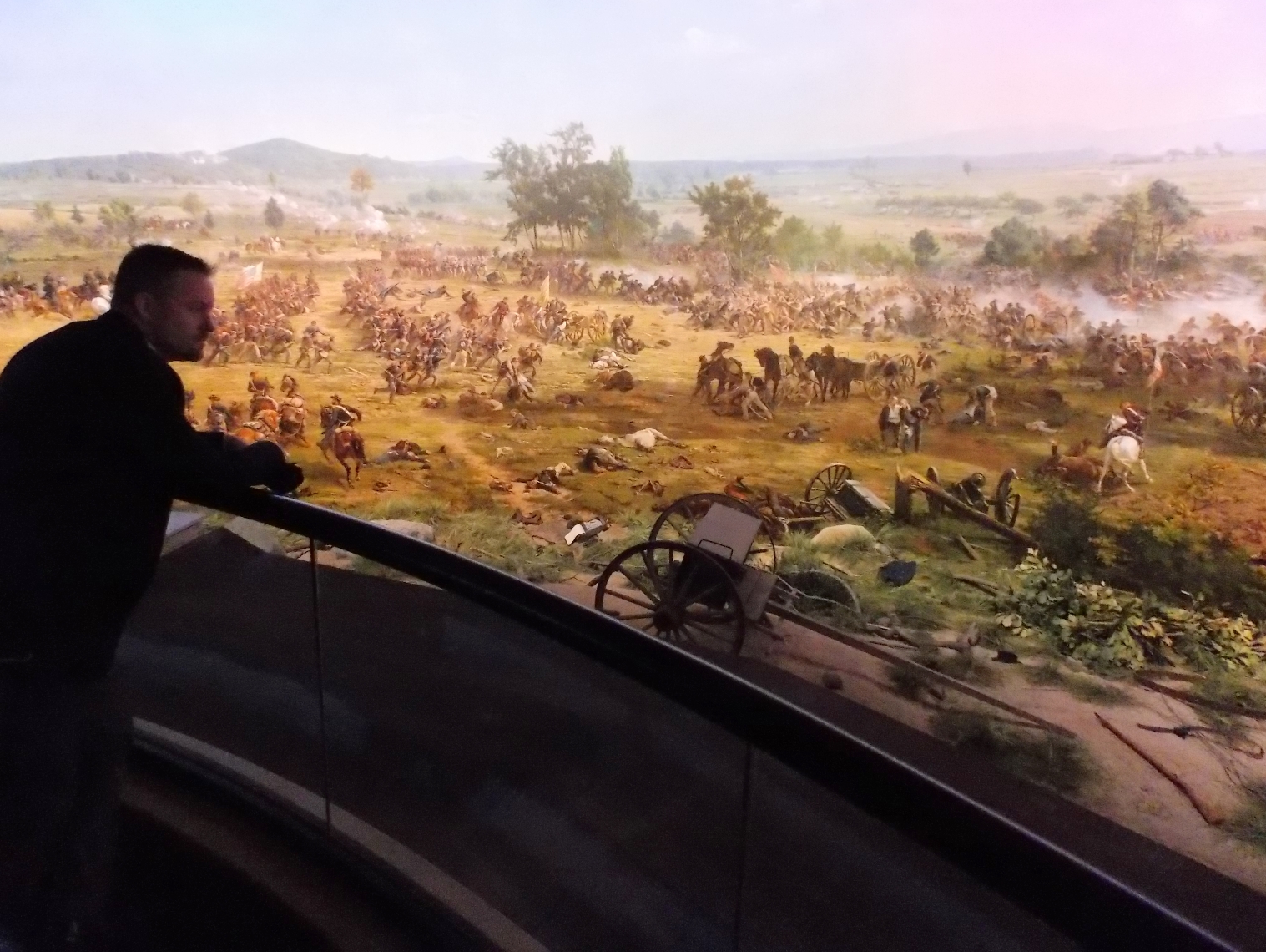 Kirk Liefer looks on at the Gettysburg Cyclorama.